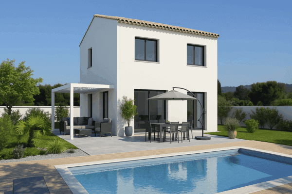 Maison traditionnelle de 71m² à Cruas - 2 chambres - Salon séjour cuisine ouvert