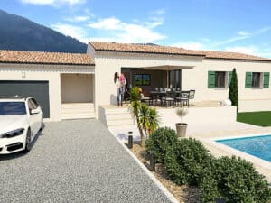 Loriol du Comtat Maison de plain pied  90M² 3 chambres sur terrain de 500m² sur un terrain viabilisé